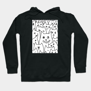 Cats Doodle Art / Cats Graffiti / Funny Cat Line Art Hoodie